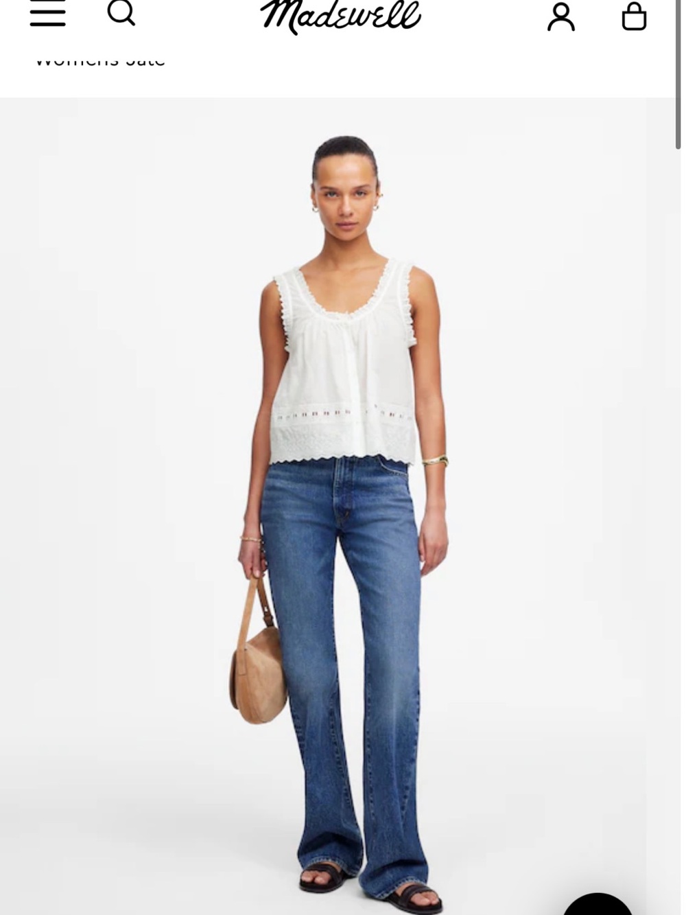 Embroidered Scalloped Tank